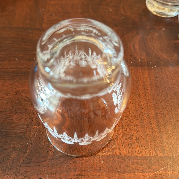 70's Vintage Set of 4 Dominion Glass Floral White and Clear Kitchen Glasses Bar - Picture 5 of 6